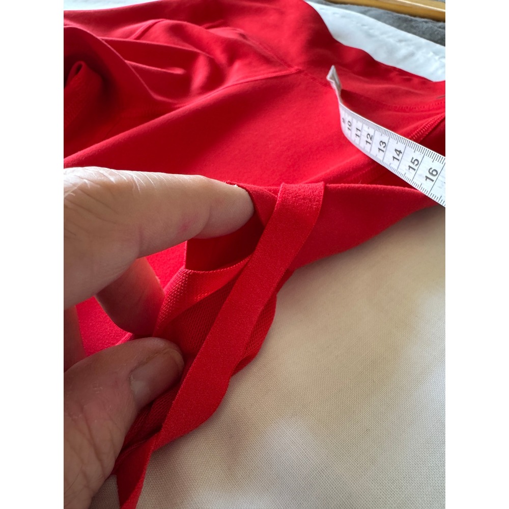 Nike Dri-FIT Strappy Lattice Leggings S Red Gym Yoga Athletic Workout Balletcore - Picture 14 of 15